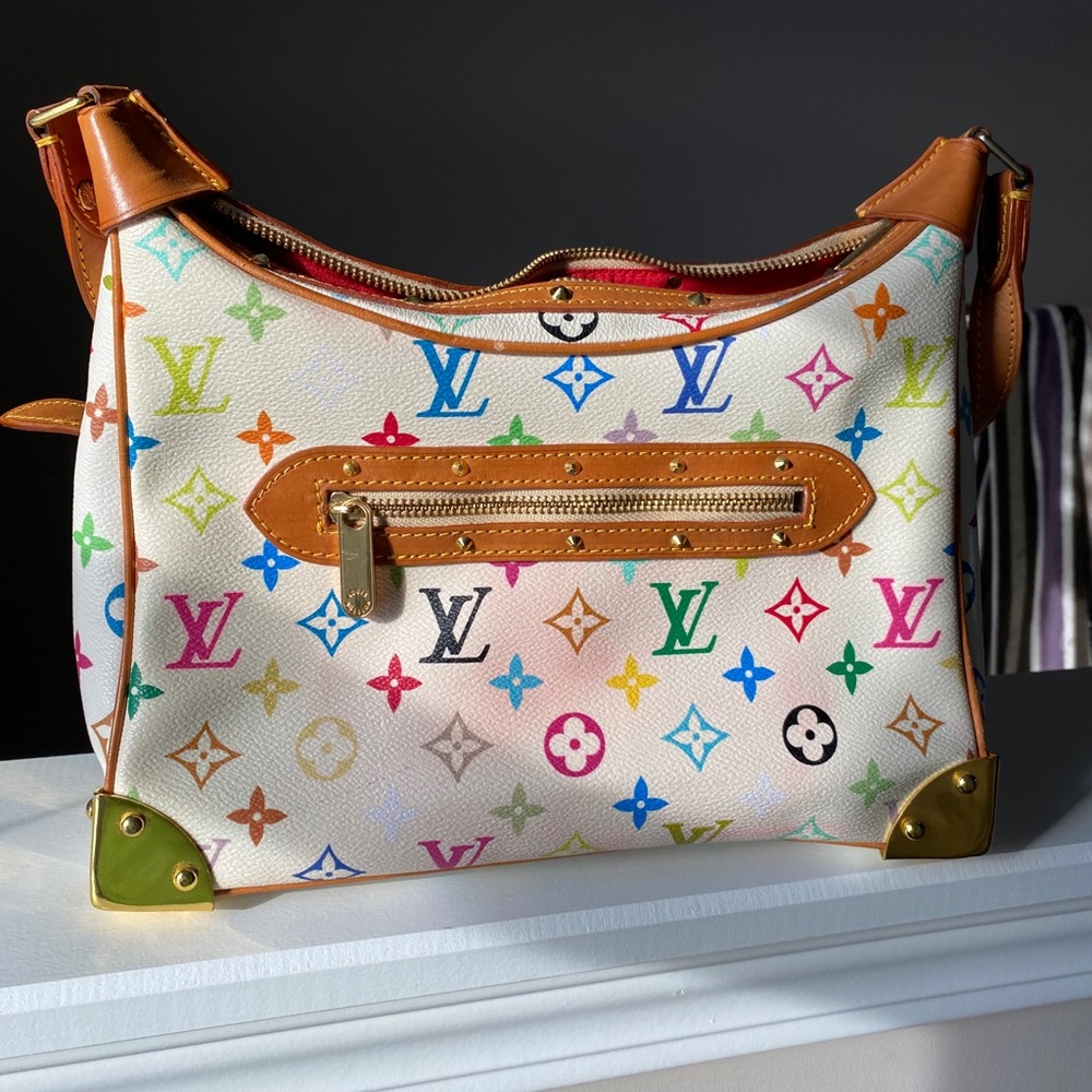 White Multicolore LV boulogne should bag